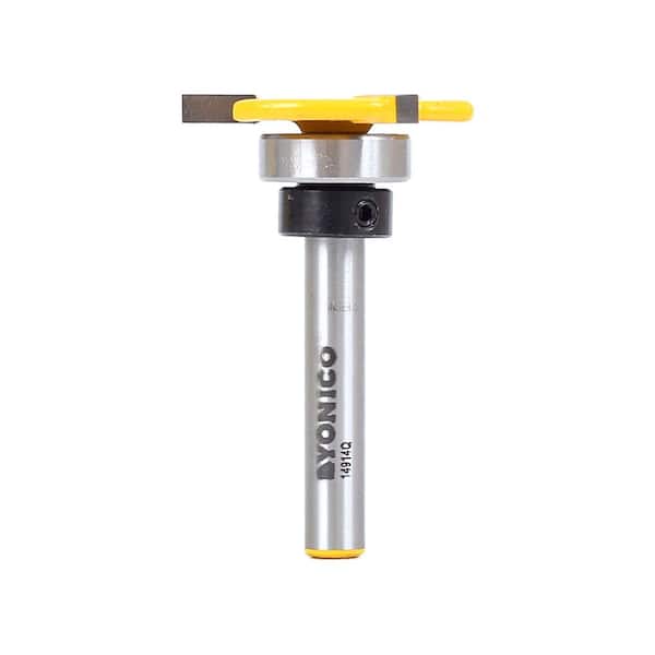 Yonico Top Bearing Slot Cutter 1/8 in. L 1/4 in. Shank Carbide Tipped Router Bit