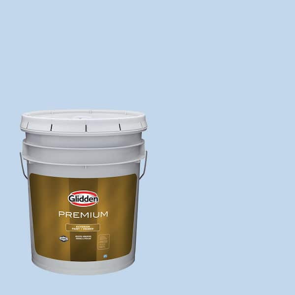 Glidden Premium 5 gal. Touch Of Blue PPG1242-2 Flat Exterior Latex Paint
