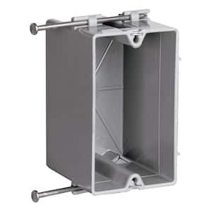 Pass & Seymour Slater New Work Plastic 1 Gang 18 Cu. In Steel Stud Bracket Box with Threaded Mounting Holes