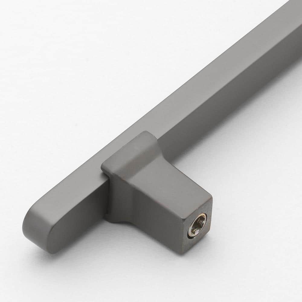 Matte Nickel Modern Flat Bar Pull with Mounting Hardware