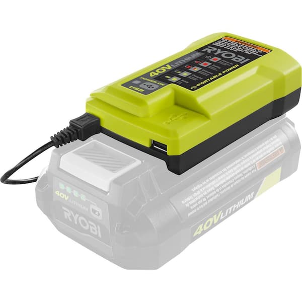 RYOBI 40V Lithium-Ion Charger With USB Port OP403A The Home Depot