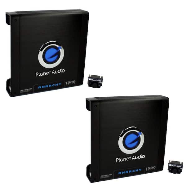 Planet Audio 1500 Watt Mono Block Car Audio Amplifier with Remote (2-Pack)