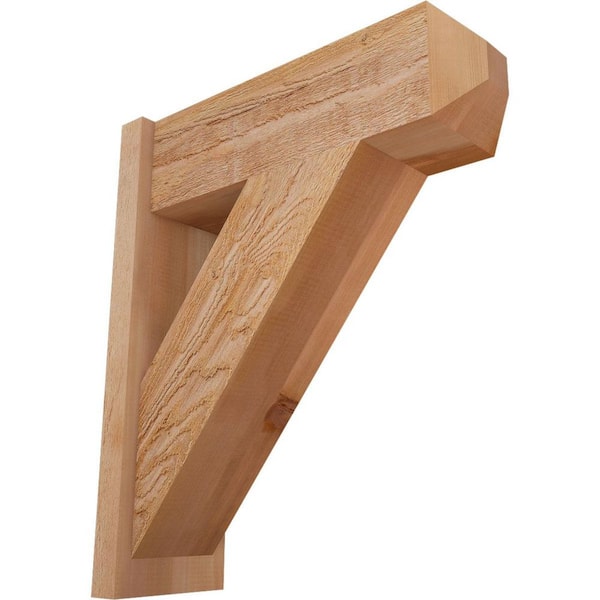 Ekena Millwork 8 in. x 28 in. x 24 in. Traditional Craftsman Rough Sawn Western Red Cedar Outlooker