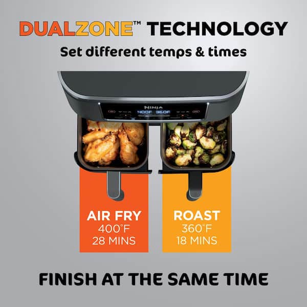 Dual Basket Air Fryer Accessories, Set of 10 Fit for Ninja Dual Air Fryer  DZ201, DZ401 & Most 8 Quart - 10 Quart and Larger Dual Zone Air Fryer