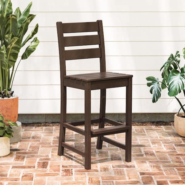 POLYWOOD Grant Park Bar Side Chair in Mahogany