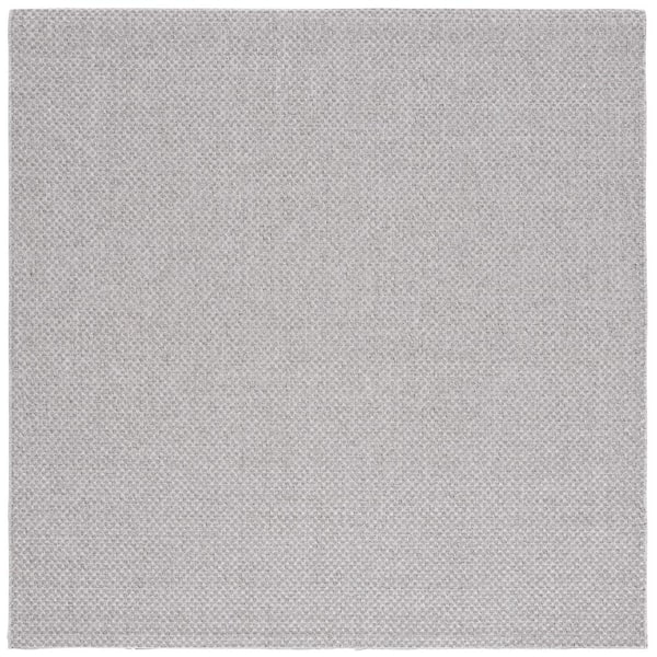 SAFAVIEH Sisal All-Weather Light Gray 7 ft. x 7 ft. Solid Woven Indoor/Outdoor Square Area Rug