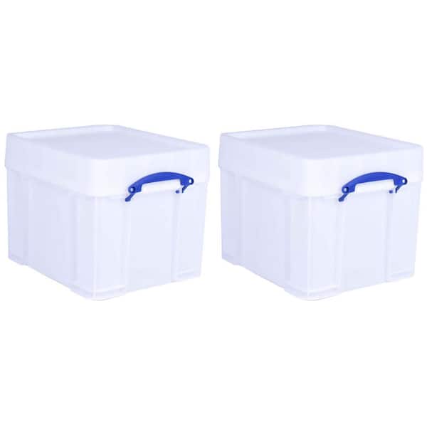 35l Extra Strong Plastic Storage Box with XL Lid, 2 Pack