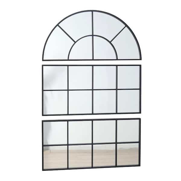 Miscool Anky Black 30 in. W x 45 in. H Decorative Wall Mirror Metal Framed Mirror