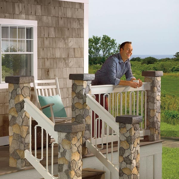 ProWood 8-1/4 in. x 8-1/4 in. x 4-1/2 ft. Gray Composite Fieldstone Fence Postcover