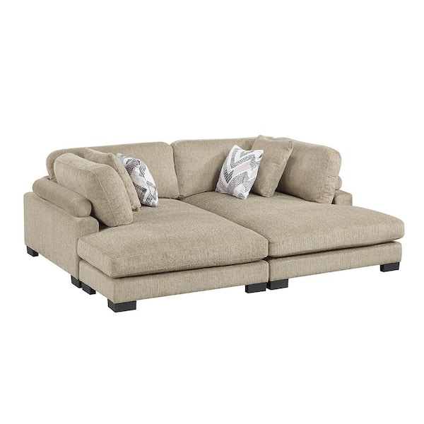 Lazzara Beane Brown Textured Microfiber 2-Piece Chaises