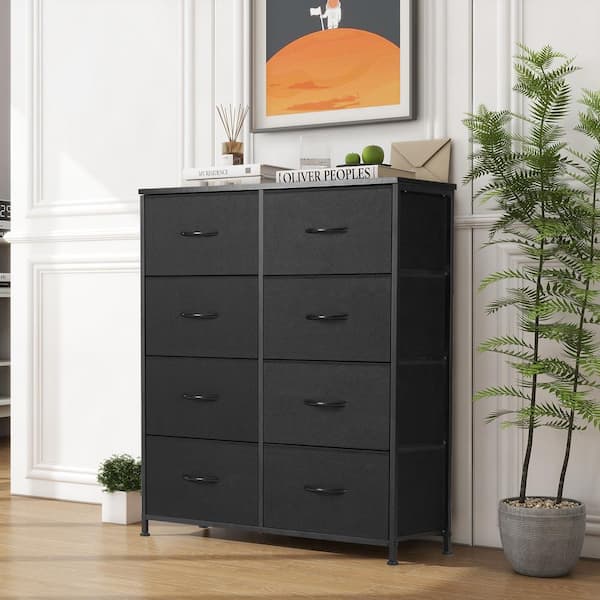 WONDER COMFORT Stylish Black 8 Drawer 11.8 in. Wide Chest of