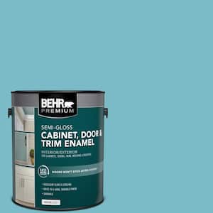 1 gal. #M470-4 Azure Lake Semi-Gloss Enamel Interior/Exterior Cabinet, Door & Trim Paint