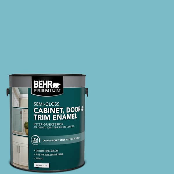 BEHR PREMIUM 1 gal. #M470-4 Azure Lake Semi-Gloss Enamel Interior/Exterior Cabinet, Door & Trim Paint