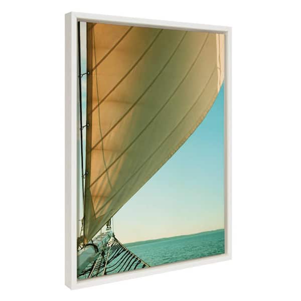Kate and Laurel Sylvie Gulf Winds Framed Canvas by Alicia Bock Set of 1 Travel Art Print 18.00 in. x 24.00 in.