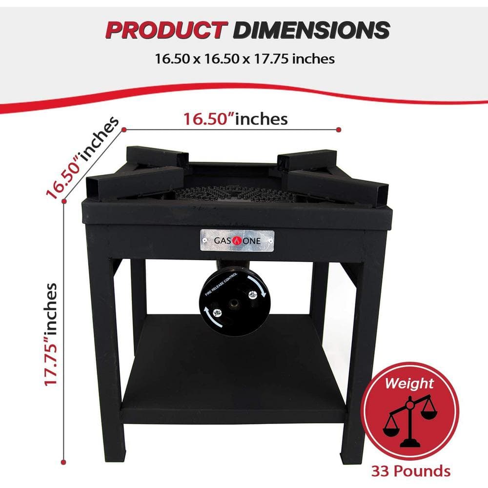 Red Cast Iron Single Burner Portable Propane Grill