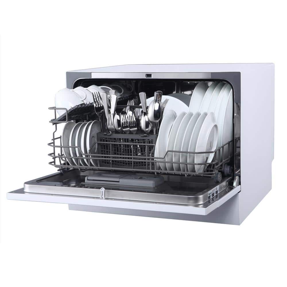 Whynter White Stainless Steel Countertop Portable Dishwasher for RV