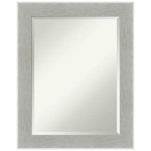 Medium Rectangle Glam Linen Grey Beveled Glass Casual Mirror (29.25 in. H x 23.25 in. W)