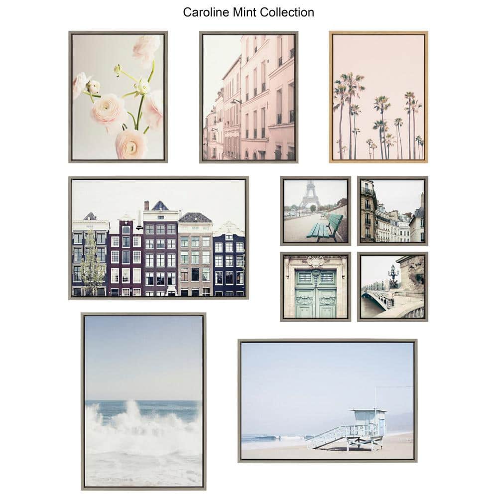 Parisian Perspective 18x24 Gray Framed Canvas Wall Art