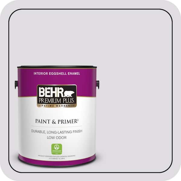 BEHR PREMIUM PLUS 1 gal. #N100-1 Enigma Eggshell Enamel Low Odor Interior Paint & Primer