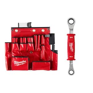 Lineman's Aerial Tool Apron with Lineman's 2-In-1 Insulated Ratcheting Box Wrench