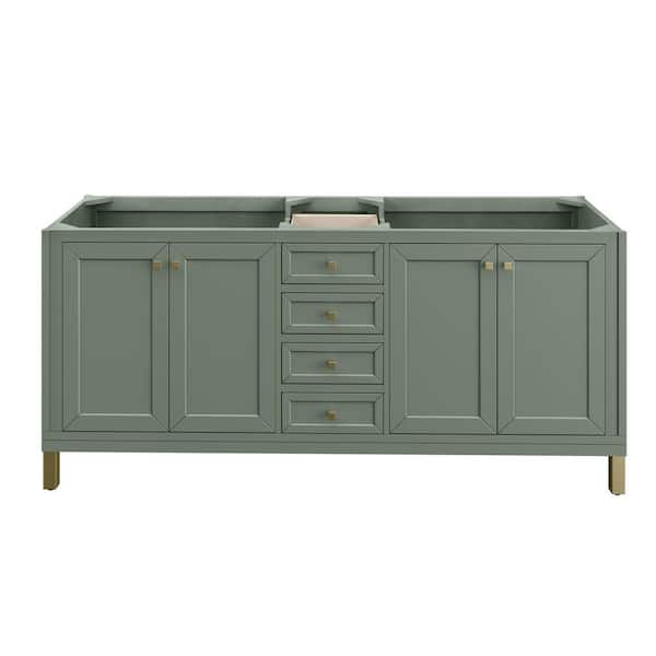 James Martin Vanities Chicago 72.0 in. W x 23.5 in. D x 32.8 in. H Bath Vanity Cabinet Without Top in Smokey Celadon