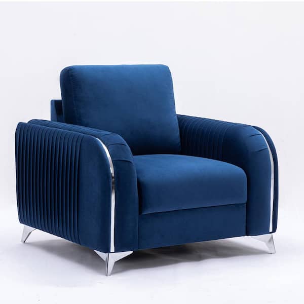 Acme Furniture Blue Velvet Blue Velvet Armchair set off 1