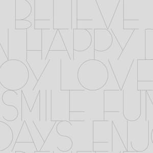 Oslo Silver Positive Text Matte Non-Pasted Peelable Paper Wallpaper