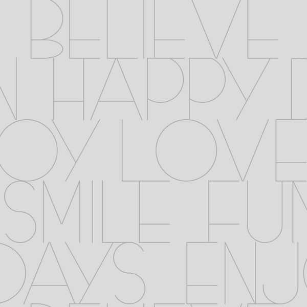 Fine Decor Oslo Silver Positive Text Matte Non-Pasted Peelable Paper Wallpaper