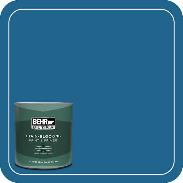 BEHR ULTRA 1 qt. #MQ5-57 Traditional Blue Extra Durable Semi-Gloss Enamel Interior Paint & Primer