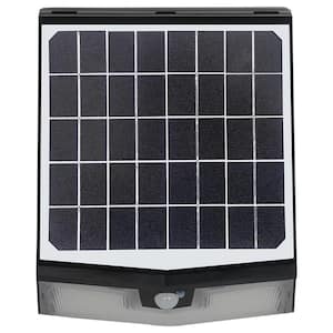 Solar 15-Watt Equivalent Integrated LED Black Wall Pack Light 1500 Lumens 4000K-6000K