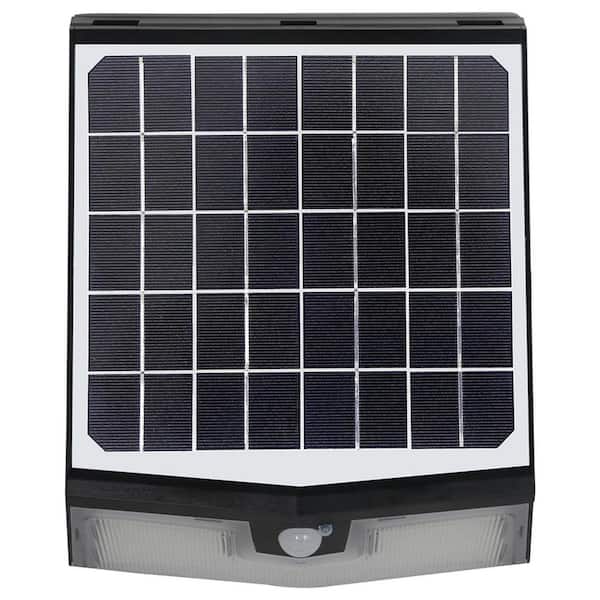 BEYOND LED TECHNOLOGY Solar 15-Watt Equivalent Integrated LED Black Wall Pack Light 1500 Lumens 4000K-6000K