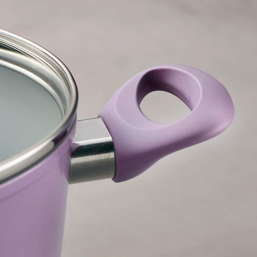14-Piece Purple Aluminum Ceramic Cookware Set