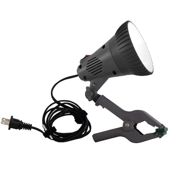 8 in. 15-Watt White LED 3 Adjustable Spectrum Plant Grow Clamp Light Fixture with Adjustable Light