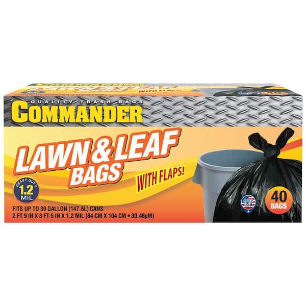 Commander 42 gal. 4 Mil Black Heavy Duty Trash Bags 33 in. x 45 in. Pack of 32 for Home, Kitchen, Lawn and Contractor