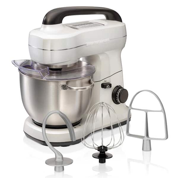  2 in 1 Hand Mixers Kitchen Electric Stand mixer with bowl 3  Quart, electric mixer handheld for Everyday Use, Dough Hooks & Mixer  Beaters for Frosting, Meringues & More (White-P): Home
