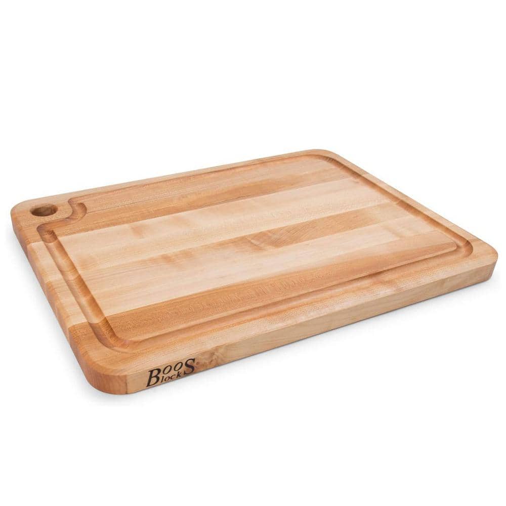 JOHN BOOS Wood 22 in. x 16 in. Rectangular Edge Grain Reversible