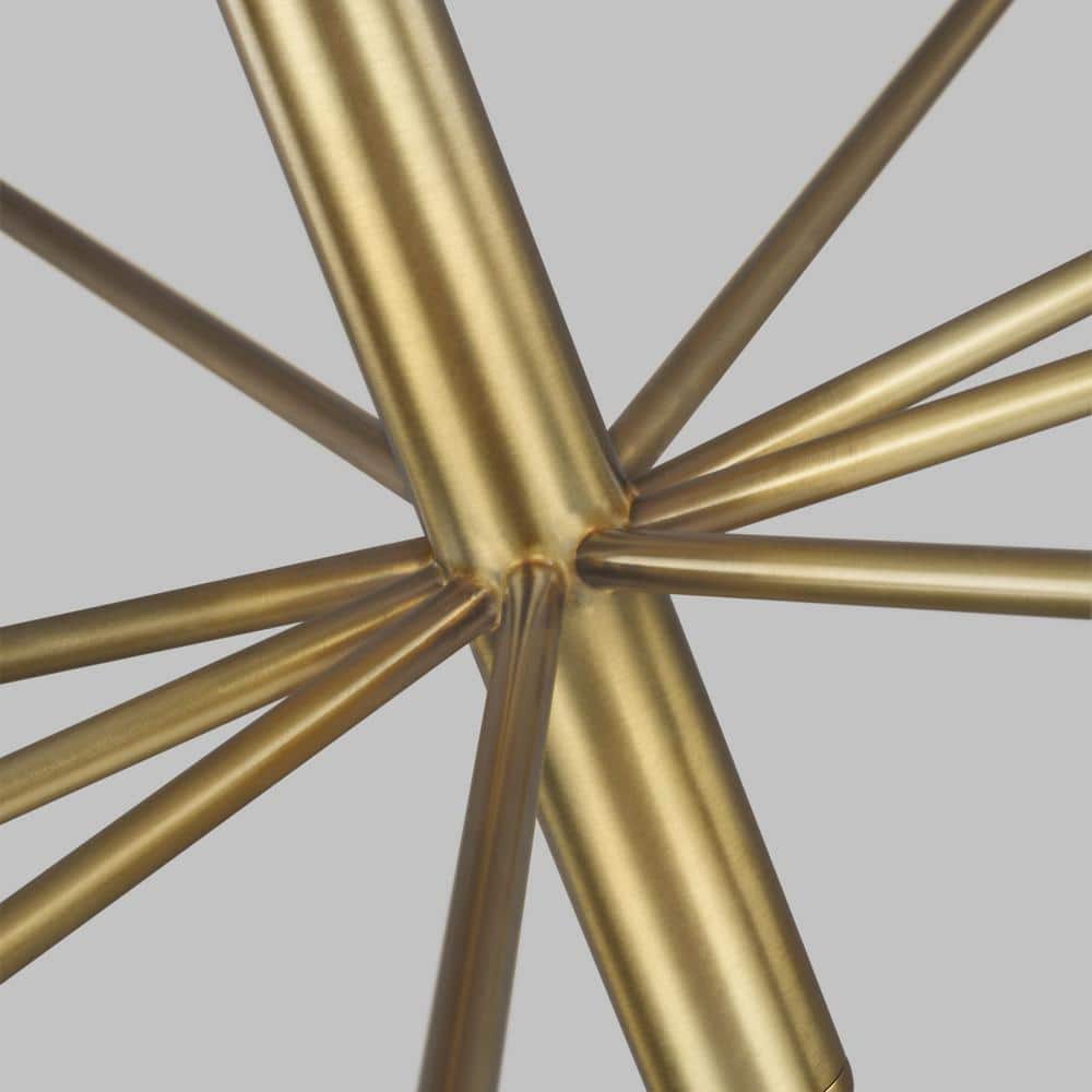 Burnished Brass 15-Light Chandelier with Linen Shades