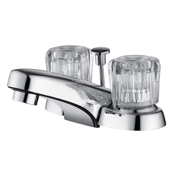Ultra Faucets Prime Classic 4 in. Centerset Double-Handle Bathroom Faucet Rust Resist in Polished Chrome