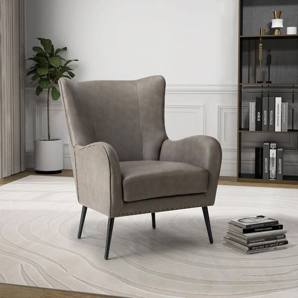 grey armchair silver legs