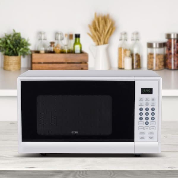 COMMERCIAL CHEF 0.9 Cubic Foot Microwave with 10 Power Levels