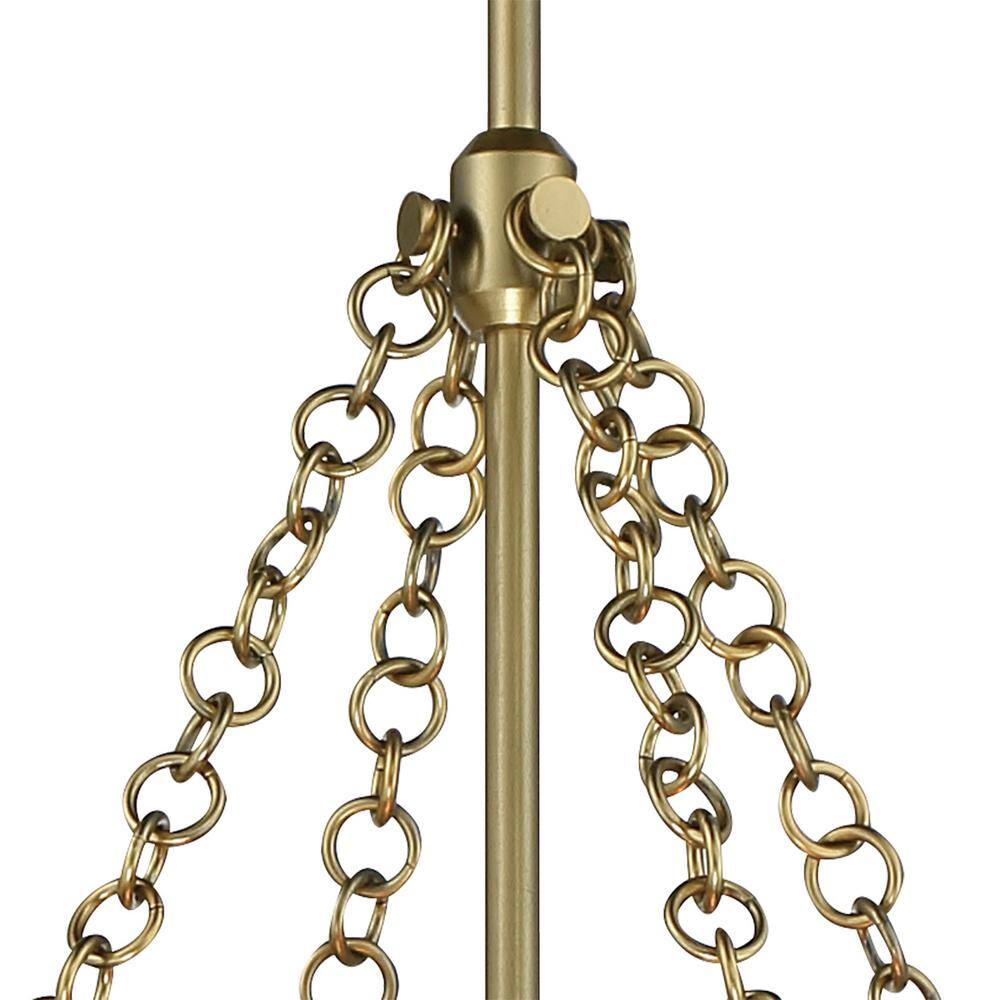 Windward Passage Soft Brass and Natural Rope 4-Light Adjustable Pendant