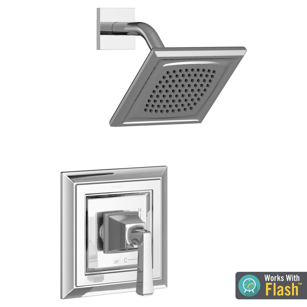Polished Chrome Square Wall Mounted Rain Shower Head