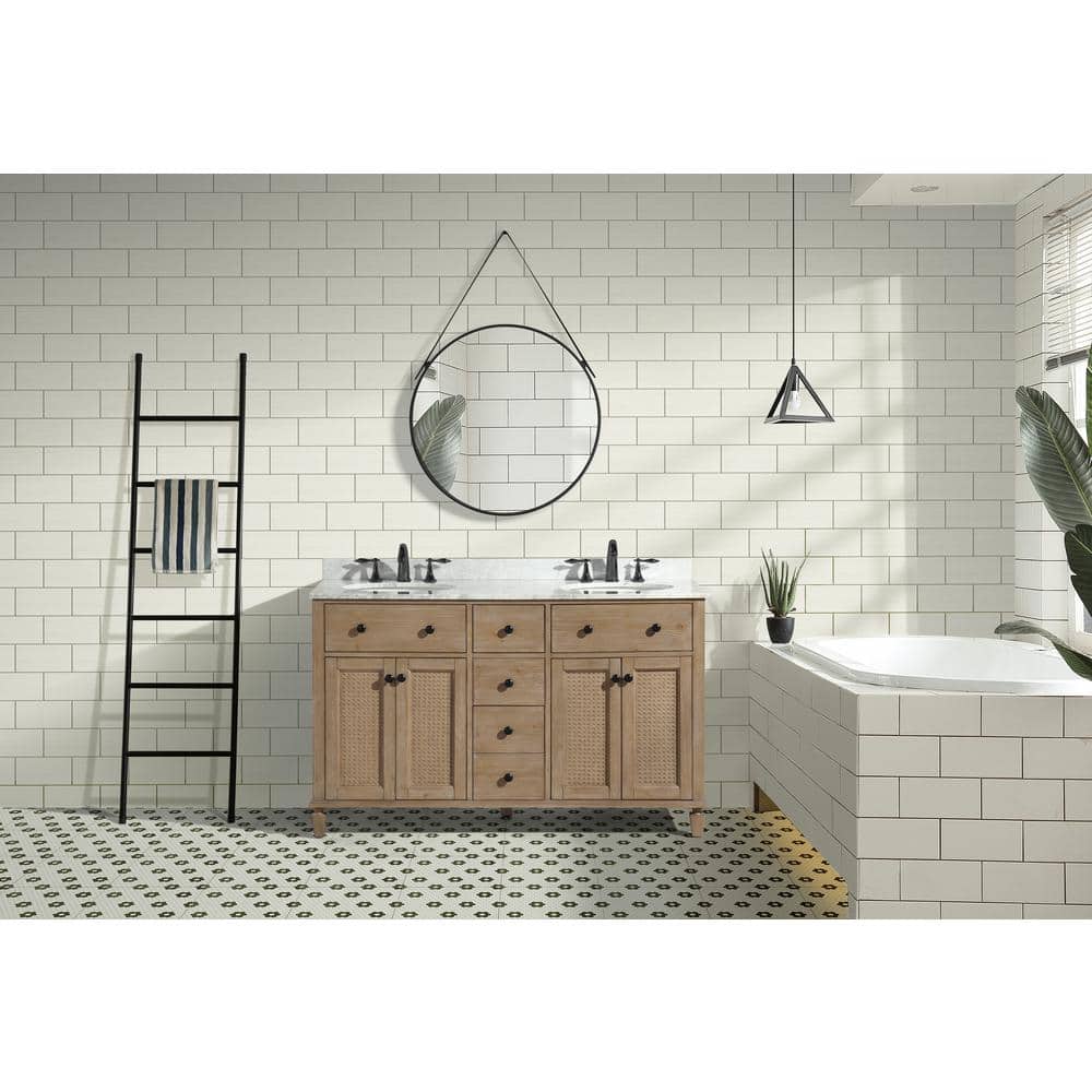 Annie 55" Weathered Fir Double Sink Bathroom Vanity