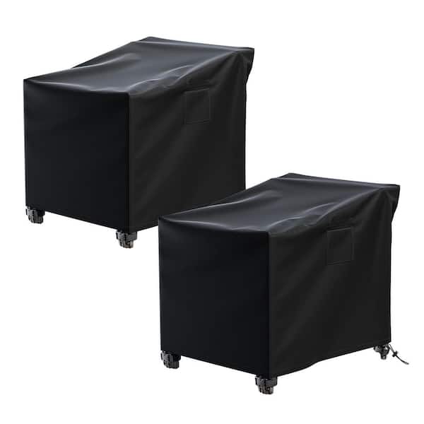 Black Outdoor Water-Resistant Swivel/Lounge Patio Chair Cover, 29.5 in. W x 36 in. D x 30.5 in. H