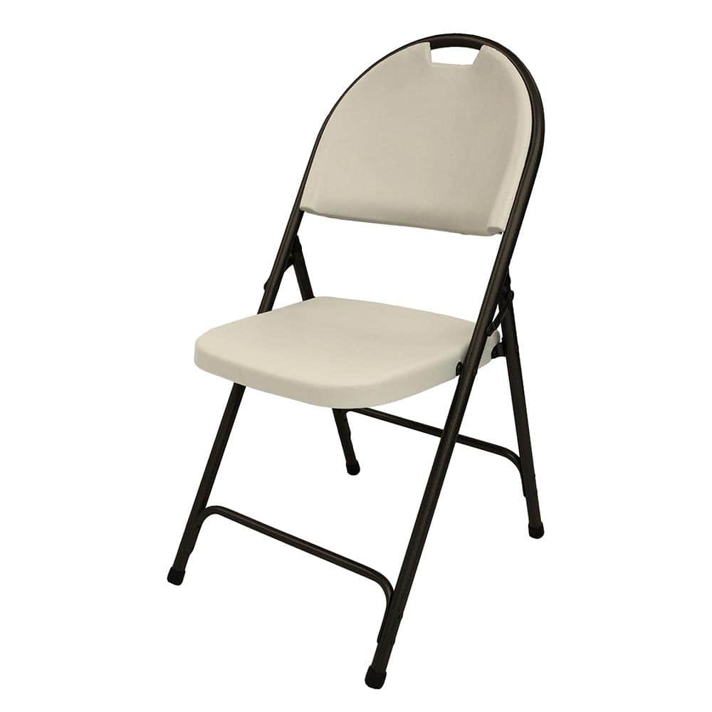 HDX Earth Tan Plastic Seat Outdoor Safe Folding Chair CH174207 - The Home  Depot