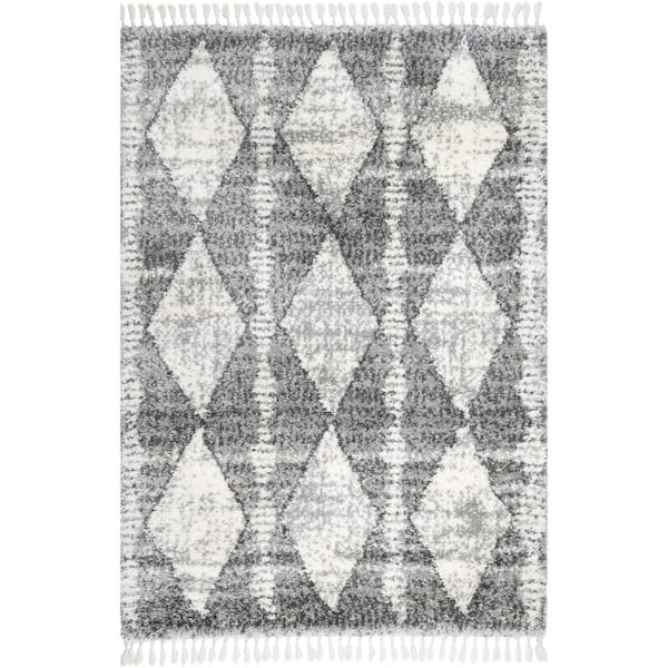 nuLOOM Selah Gray 6 ft. Geometric Shag Area Rug