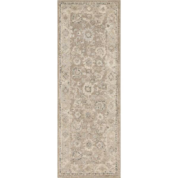 Unique Loom Penrose Krystle Beige Brown 2 ft. 2 in. x 6 ft. Runner Rug ...