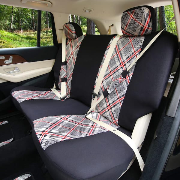 Store Polyester Car Seat Covers Checkered Print