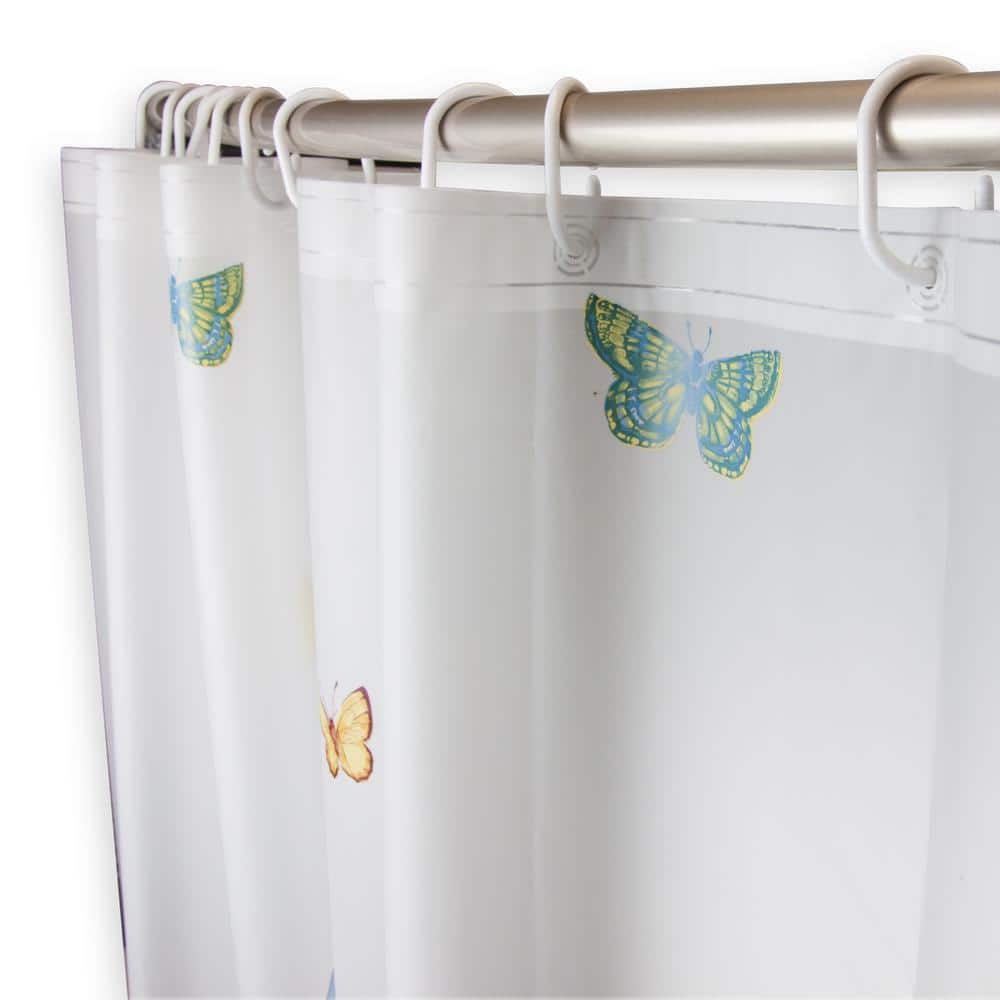 Provence Style Dragonflies And Butterflies Fabric Shower Curtain Bathroom 71In 