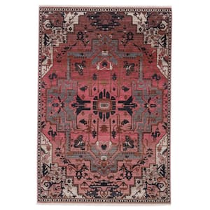 Bellona Pink/Gray 5 ft. x 8 ft. Medallion Area Rug